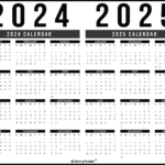 2024 2025 Calendar Free Printables   World Of Printables Within 2024 Calendar 2025 Printable