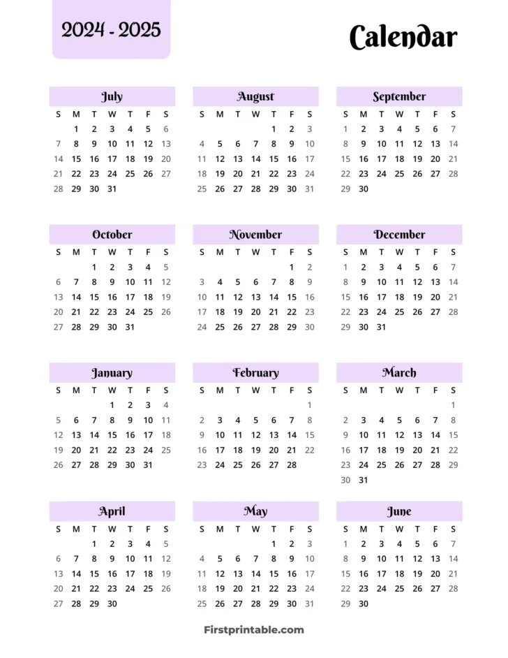 2024 Calendar 2025 Printable