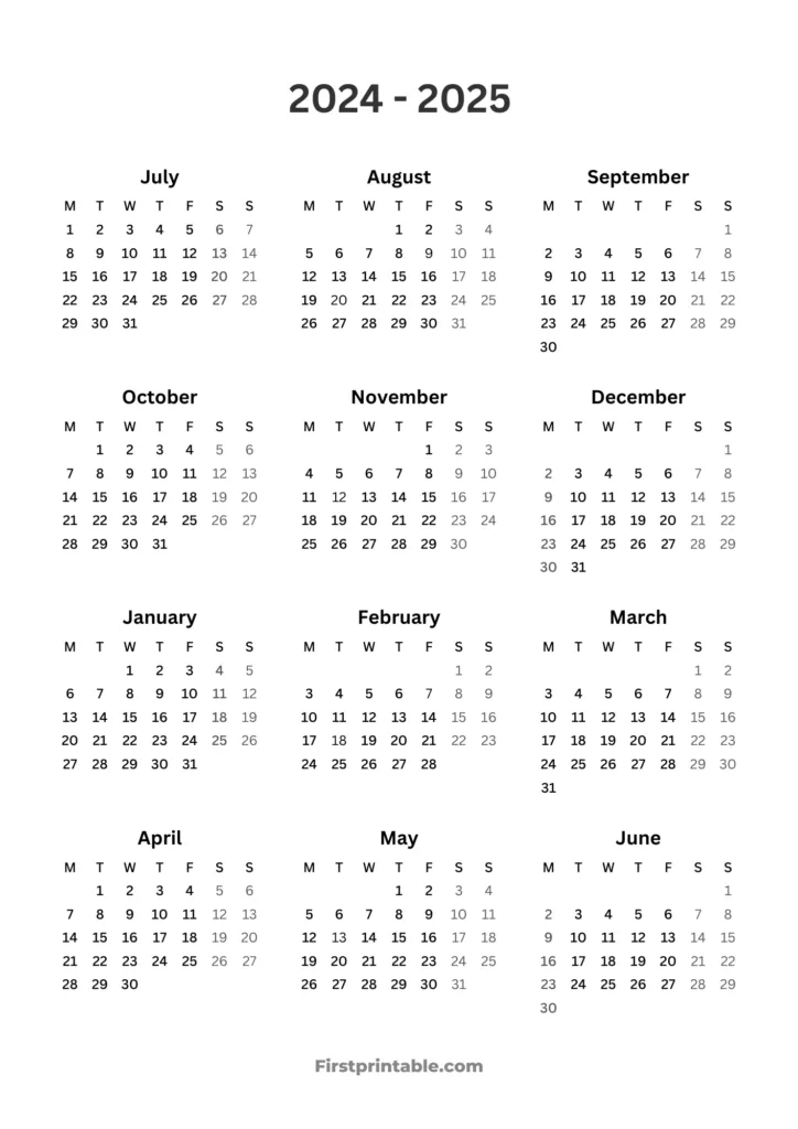 2024 2025 Calendar Printables | Free Pdf With Regard To 2024 Calendar 2025 Printable