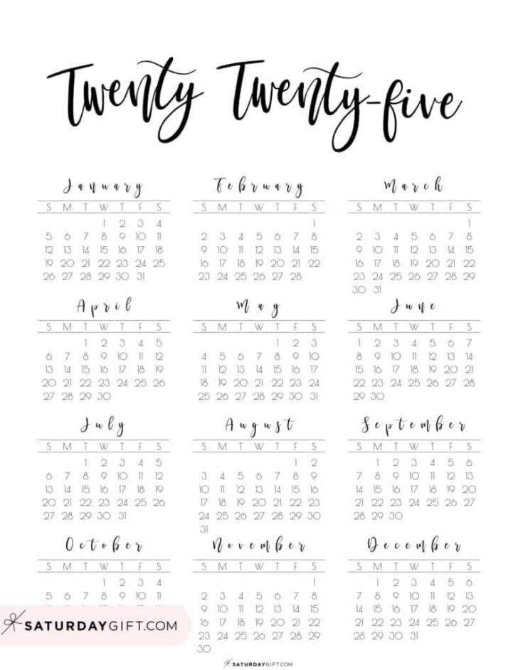 Free Printable Calendar 2025