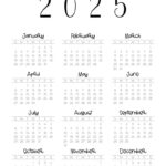 2025 Calendar Printable   18 Cute & Free 2025 Yearly Calendar With Regard To Printable Yearly Calendar 2025