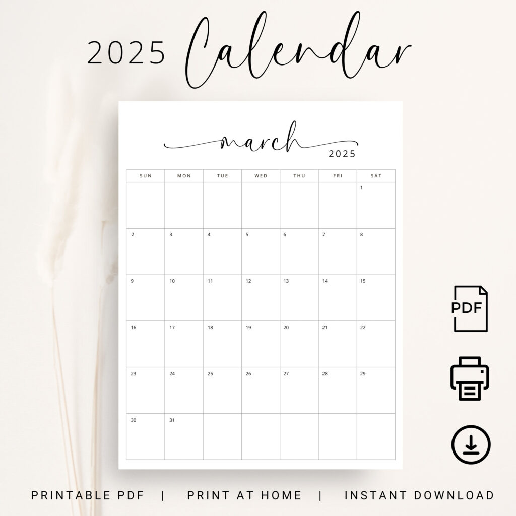 2025 Kalender 2025 Monatsplaner Vertikal Sonntag & Montag Start Inside Printable Calendar 2025 Monthly