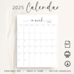 2025 Kalender 2025 Monatsplaner Vertikal Sonntag & Montag Start Inside Printable Calendar 2025 Monthly