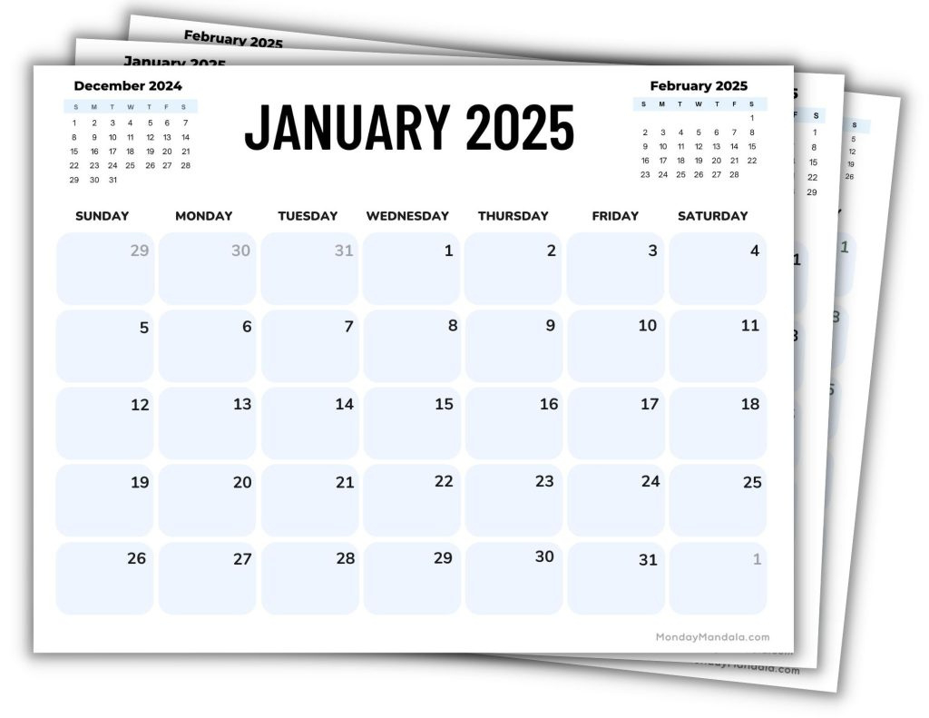 2025 Printable Calendars (56 Free Pdf Printables) for 2025 Printable Calendar by Month