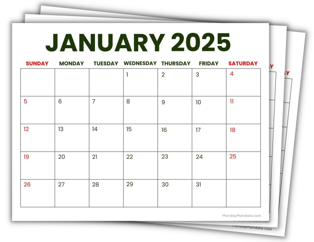 2025 Printable Calendars (56 Free Pdf Printables) in Free Printable 2025 Calendar Printable