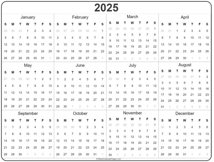 Calendar Printable 2025