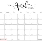 April 2025 Calendar   20 Cute & Free Printables | Saturdaygift Regarding April 2025 Calendar Printable