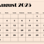 August 2025 Calendar Printable Pdf Template With Holidays With Printable August Calendar 2025 Big Print