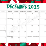 Cute 2025 Free Printable Monthly Calendars   Cassie Smallwood With Regard To December 2025 Calendar With Holidays First Printable