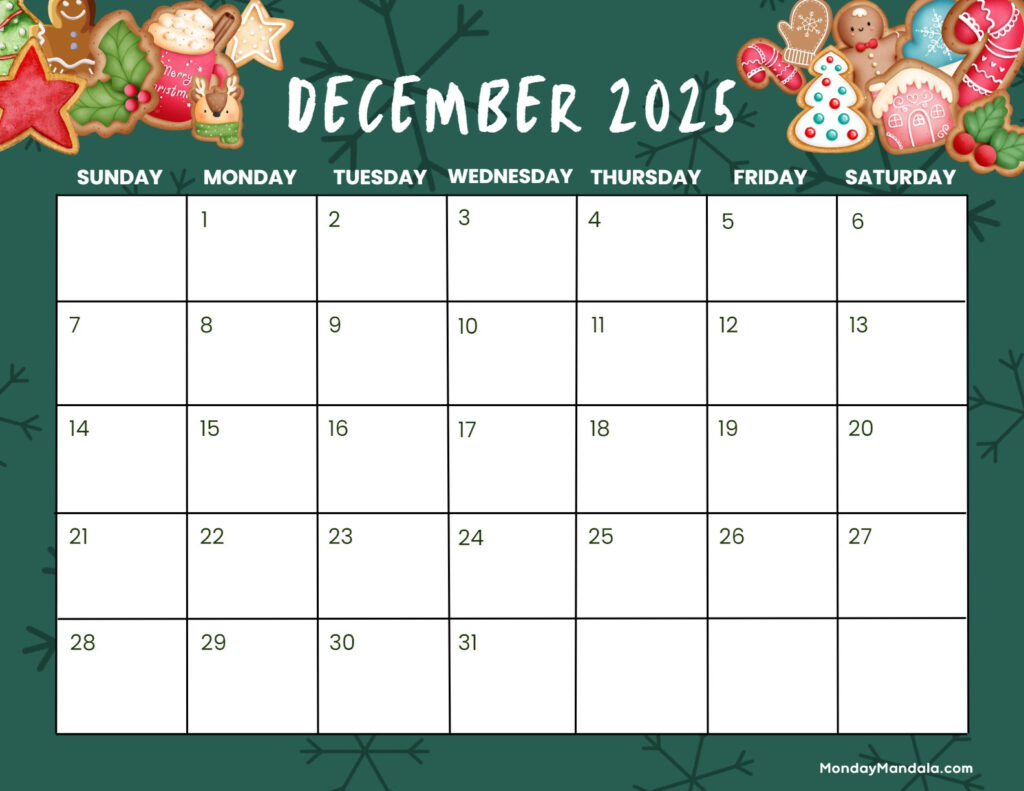 December 2025 Calendar (52 Free Pdf Printables) Intended For December 2025 Calendar Printable