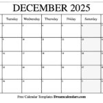 December 2025 Calendar   Free Printable With Holidays And Observances Throughout December 2025 Calendar Printable