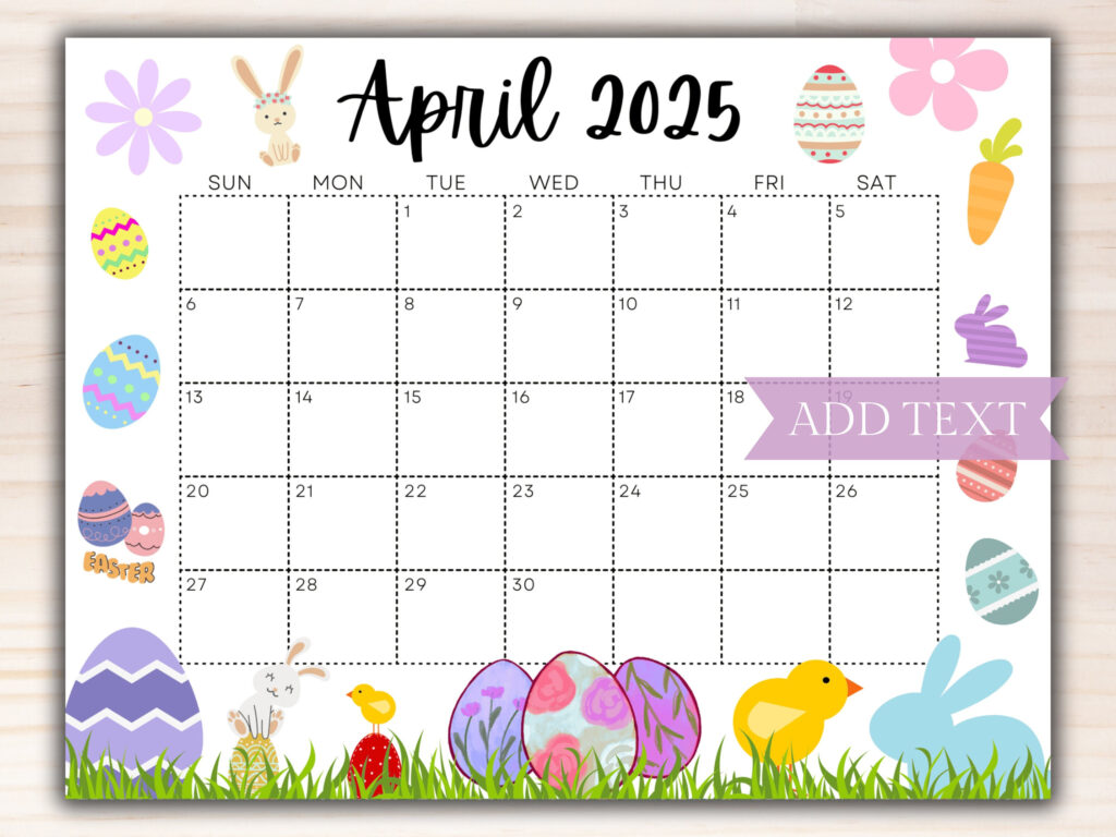 Editable April 2025 Calendar, Printable Calendar 2025, Beautiful With April Printable Calendar 2025