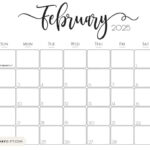 February 2025 Calendar   20 Cute & Free Printables | Saturdaygift For February 2025 Printable Calendar