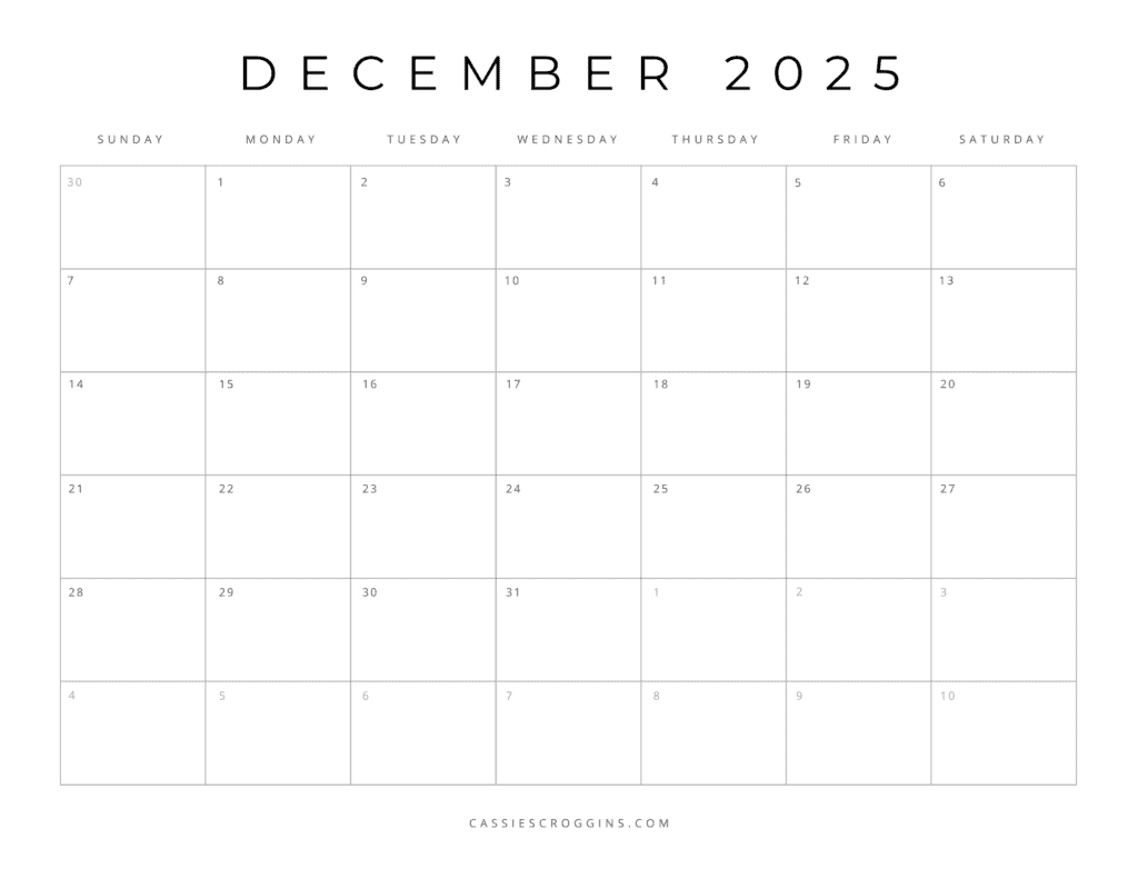 Free Printable 2025 Blank Calendar Templates (All 12 Months) within Free Printable 2025 Monthly Calendar With Holidays