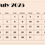 July 2025 Calendar Printable Pdf Template With Holidays Pertaining To July Printable Calendar 2025