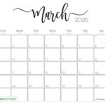 March 2025 Calendar   20 Cute & Free Printables | Saturdaygift In Printable Monthly Calendar 2025