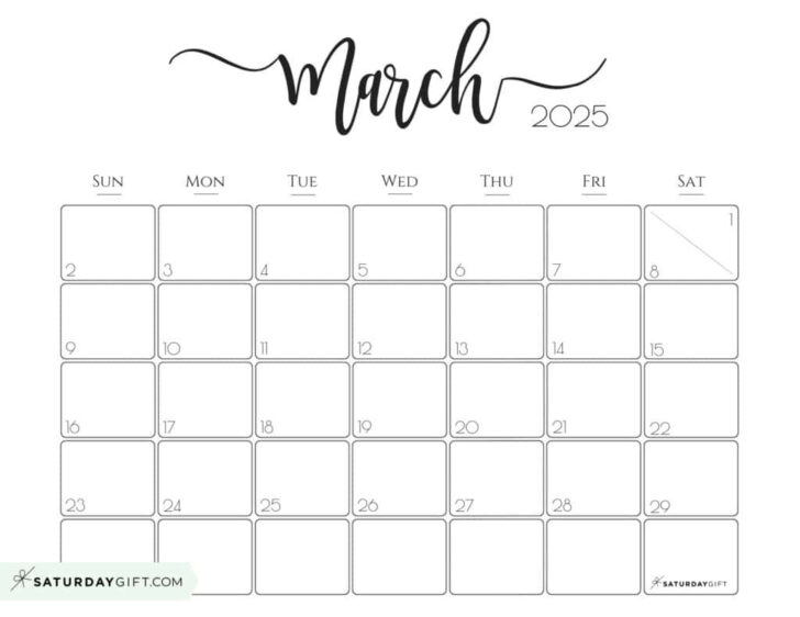 Monthly Calendar 2025 Printable