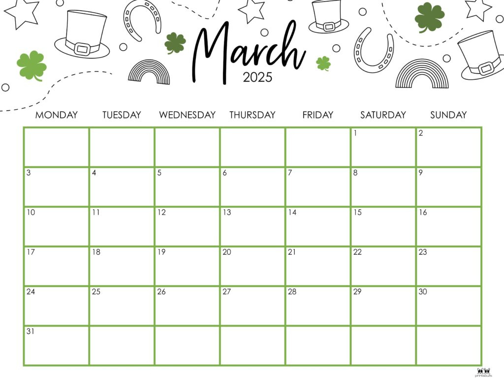 March 2025 Calendars - 107 Free Printables | Printabulls in March 2025 Calendar Printable