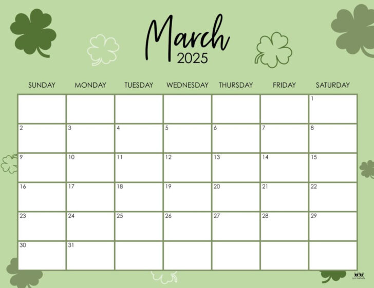 March Calendar 2025 Printable