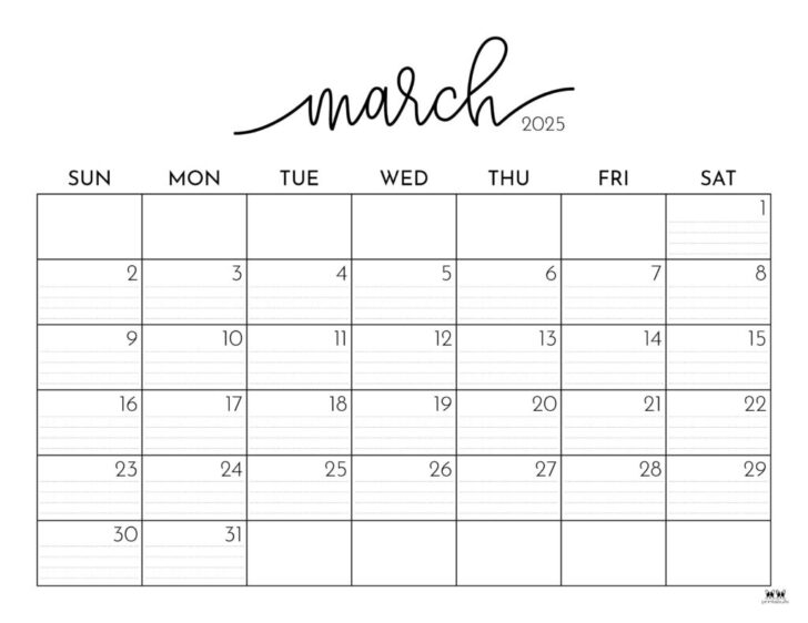 March 2025 Calendar Printable