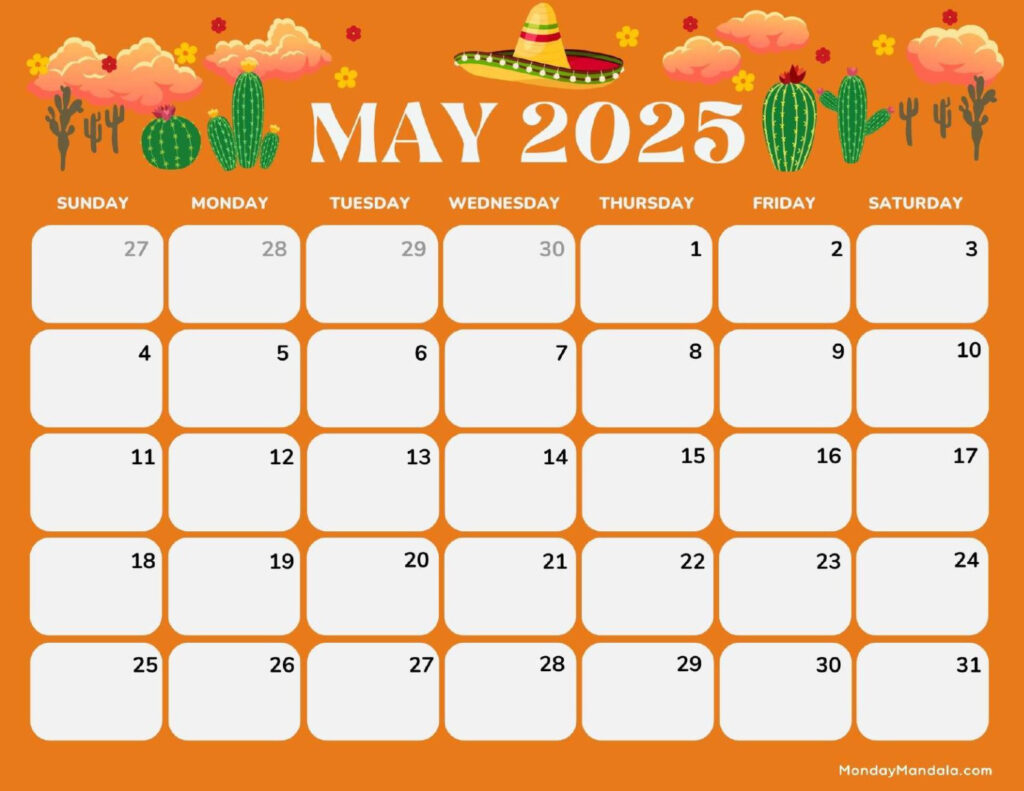 May 2025 Calendar (52 Free Pdf Printables) Throughout May Calendar 2025 Printable