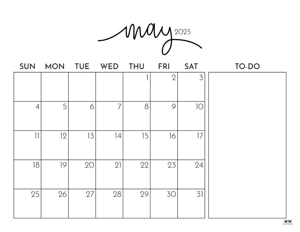 May 2025 Calendars - 107 Free Printables | Printabulls pertaining to May 2025 Printable Calendar