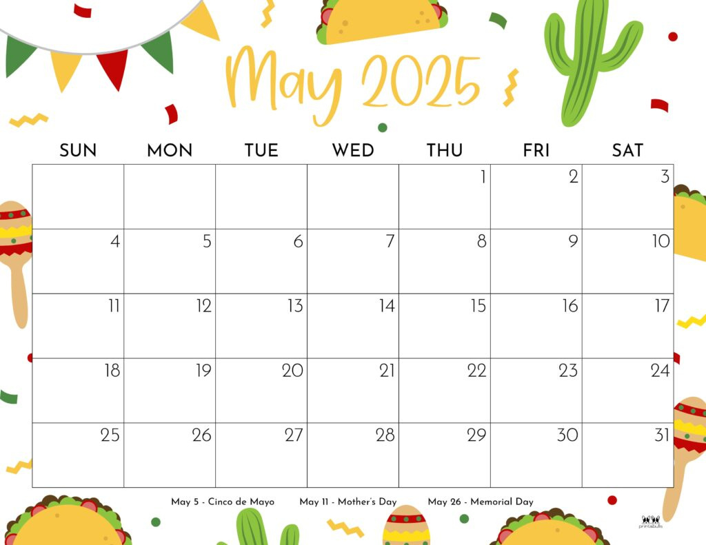 May 2025 Calendars - 107 Free Printables | Printabulls throughout Printable Calendar May 2025