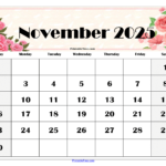 November 2025 Calendar Printable Pdf Template With Holidays For November 2025 Calendar Printable