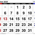 October 2025 Calendar | Templates For Word, Excel And Pdf Intended For Printable Calendar 2025 Octobert