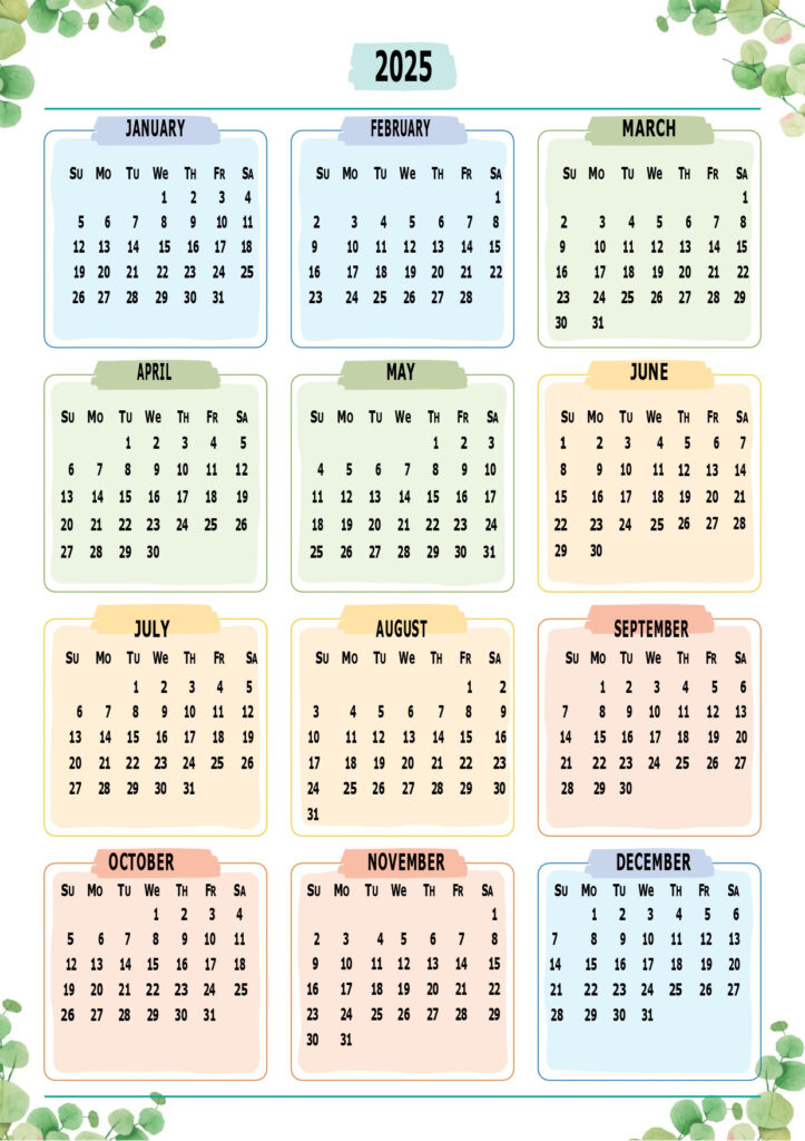 Printable Calendar 2025 One Page With Holidays (Single Page) 2025 Pertaining To Printable Full Year 2025 Calendar