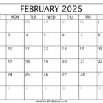 Printable February 2025 Calendar Regarding Feb 2025 Calendar Printable