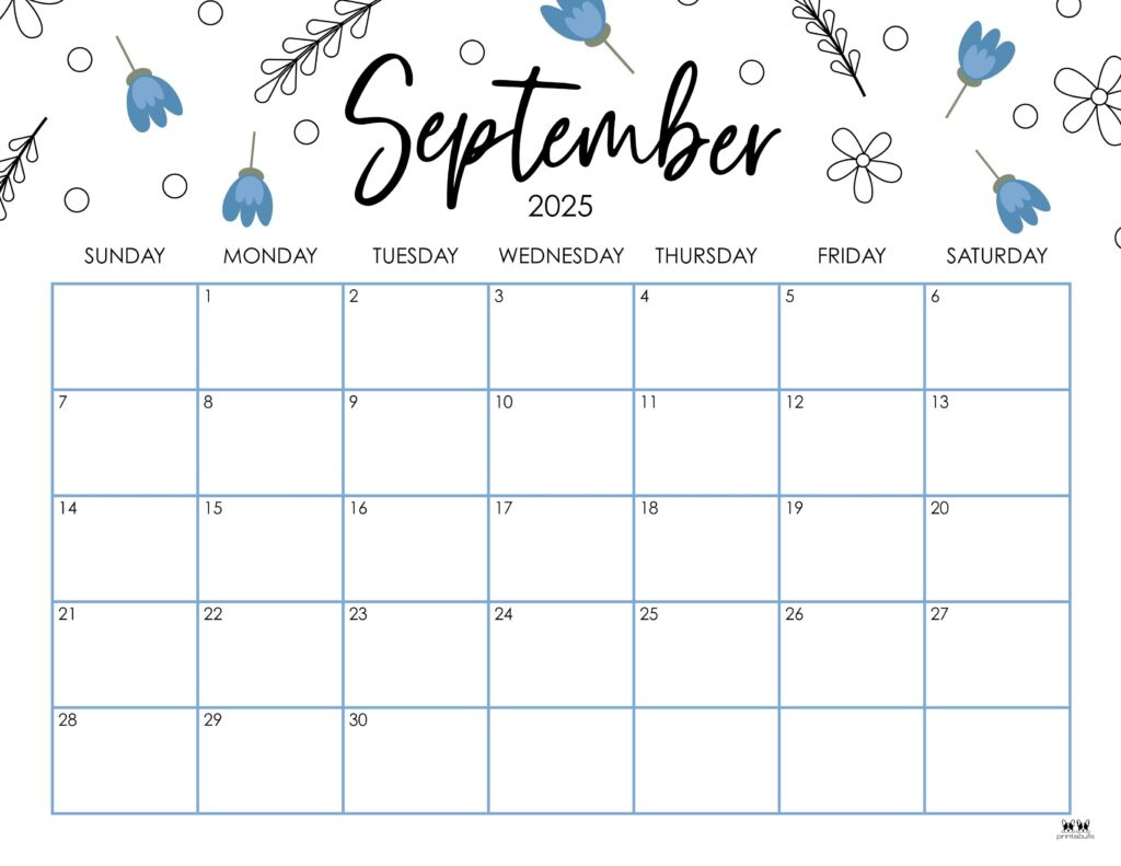 September 2025 Calendars - 107 Free Printables | Printabulls intended for September 2025 Printable Calendar