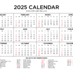 Year 2025 Calendar Printable With Holidays   Wiki Calendar With Regard To 2025 Calendar 2025 Printable