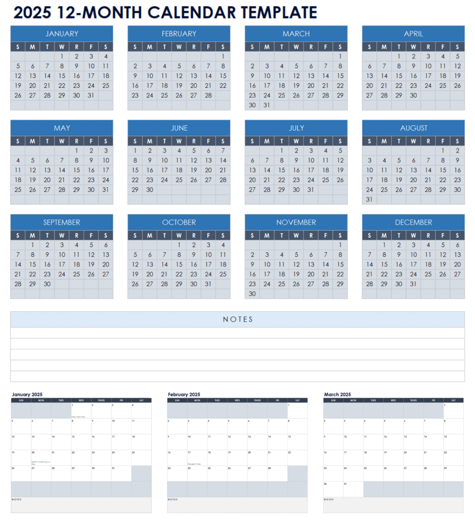 15 Free 2025 Monthly Calendar Templates | Smartsheet Pertaining To  Calendars 2025 | CalendarCrazePrint.Com