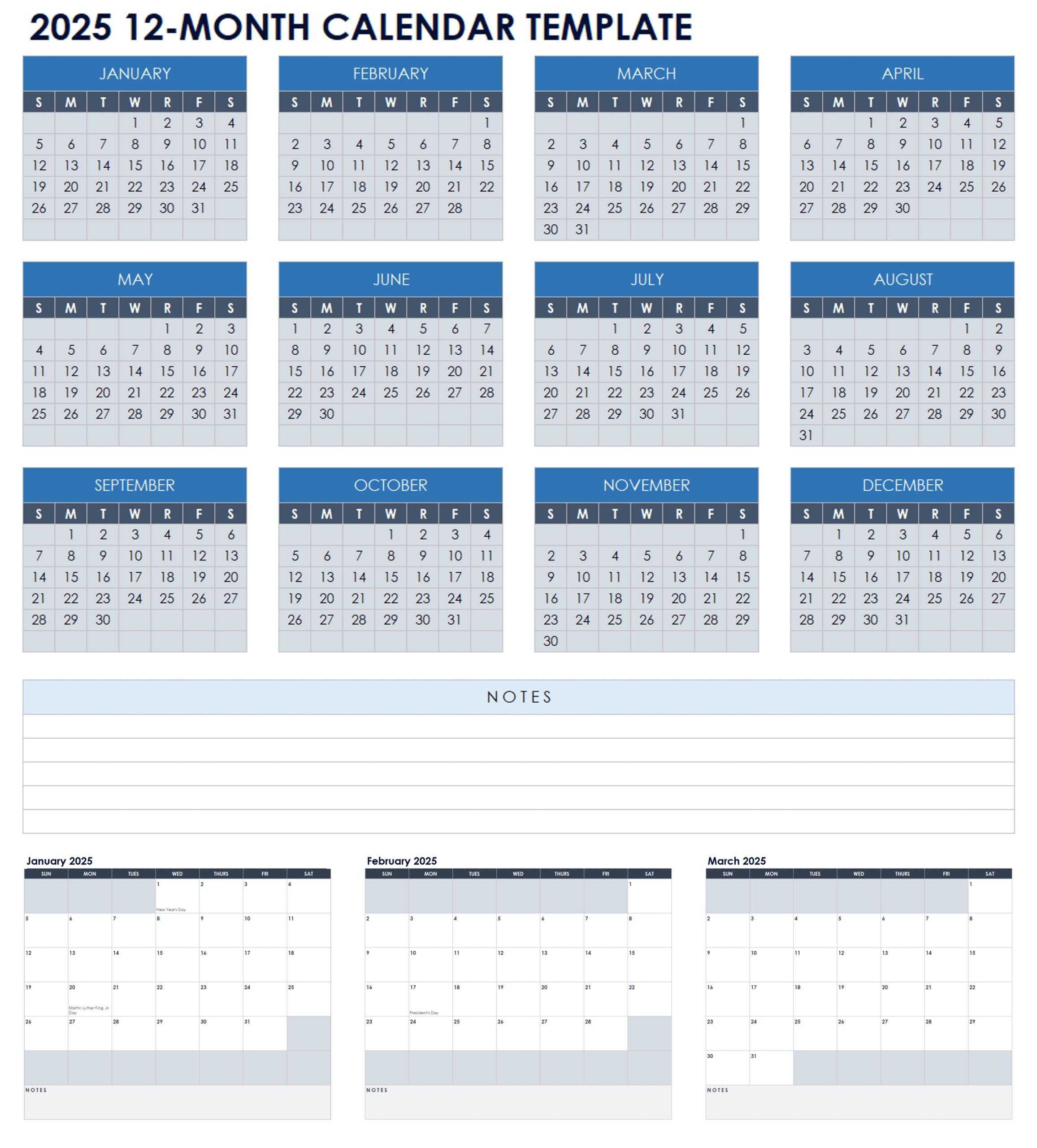 15 Free 2025 Monthly Calendar Templates | Smartsheet pertaining to Calendars 2025 | CalendarCrazePrint.Com