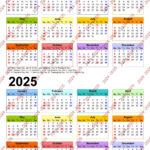 2024 2025 Colorful Calendar Printable, Yearly Calendar, 12 Months For Calendar Printable 2024   2025 | CalendarCrazePrint.Com