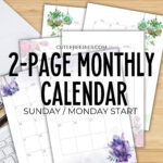 2024 2025 Monthly Calendar Two Page Spread – Free Printable   Cute Inside  Calendars 2025 | CalendarCrazePrint.Com