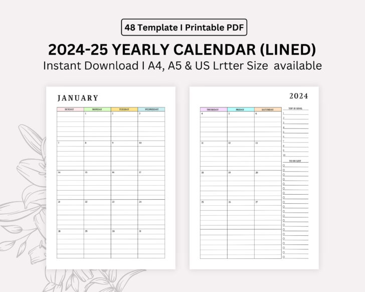 2024 – 2025 Monthly Calendar Printable | Calendars 2025