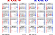 2024-2025 Two Year Calendar – Free Printable Pdf Templates throughout 2024 and 2025 Calendar with Holidays Printable Free Download  | CalendarCrazePrint.Com