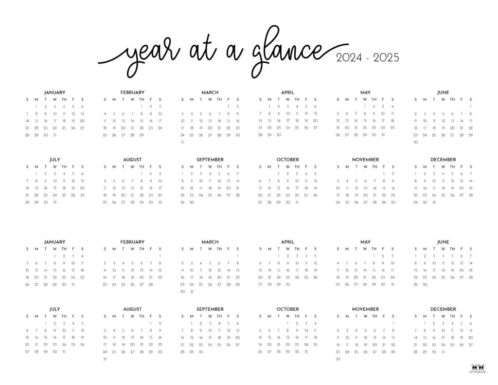 2024-2025 Two Year Calendars - 10 Free Printables | Printabulls pertaining to 2024 Calendar 2025 Printable Monthly | CalendarCrazePrint.Com