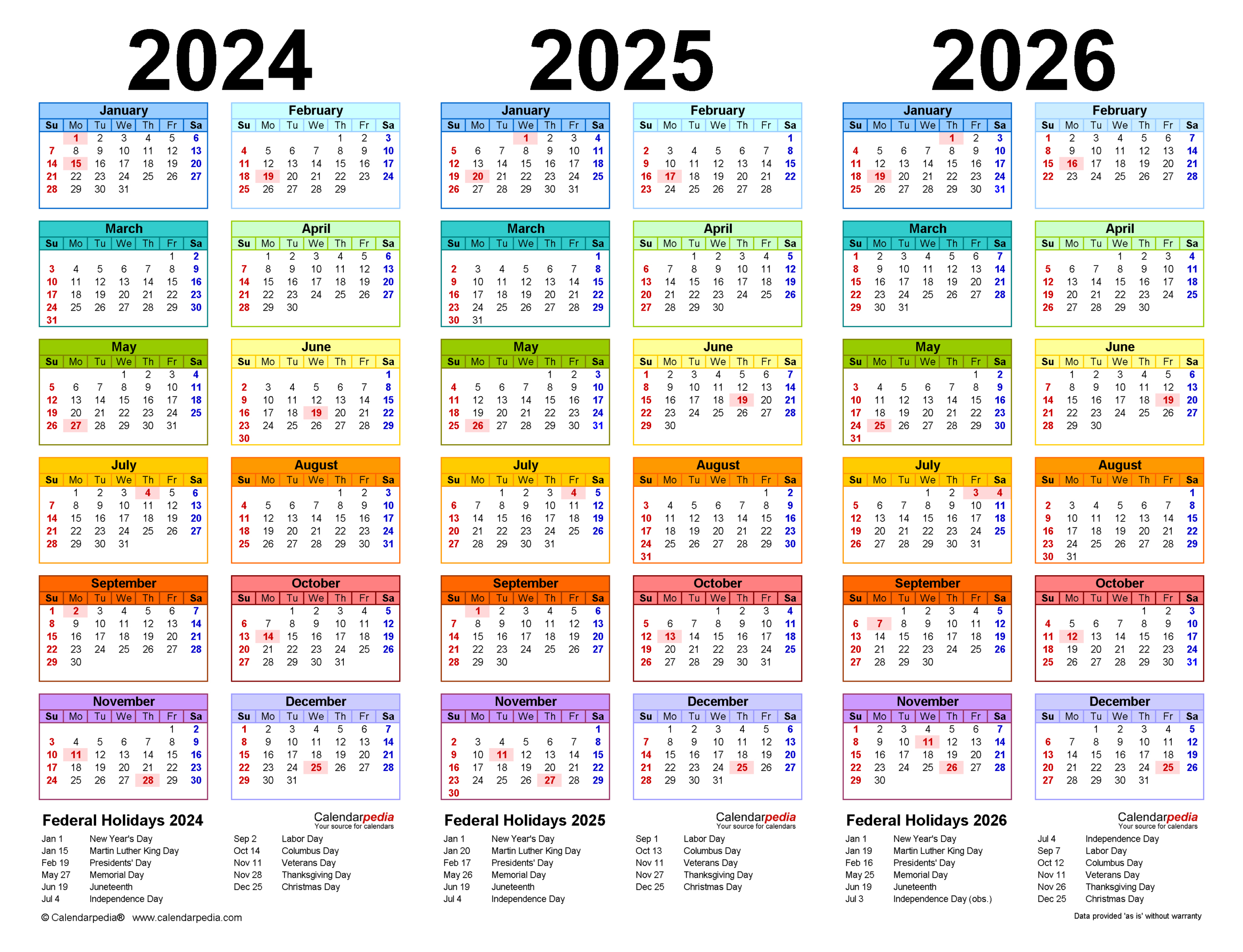 2024-2026 Three Year Calendar - Free Printable Pdf Templates throughout Calendars 2025 | CalendarCrazePrint.Com