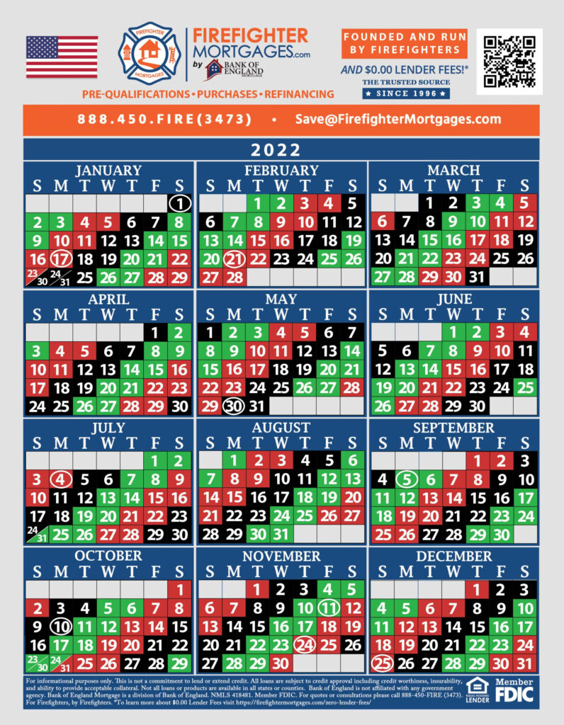 2024 Firefighter Shift Calendarsfirefighter Mortgages® For 48 96 Shift Calendar 2025 Printable | CalendarCrazePrint.Com