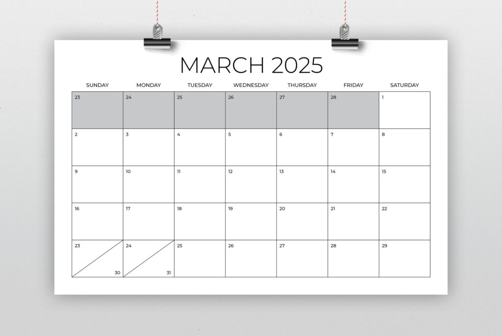 2025 11 X 17 Inch Calendar Template Instant Download Thin Sans Throughout 2025 Printable Calendar 11x17  | CalendarCrazePrint.Com