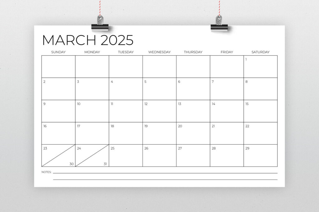 2025 11X17 Calendar Template Instant Download Thin Sans Serif Type Throughout 2025 Calendar Printable 11x17  | CalendarCrazePrint.Com