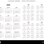 2025, 2026, 2027, 2028, 2029 Year Vertical German Calendars Pertaining To 3 Year Calendar 2025 To 2026 Printable | CalendarCrazePrint.Com