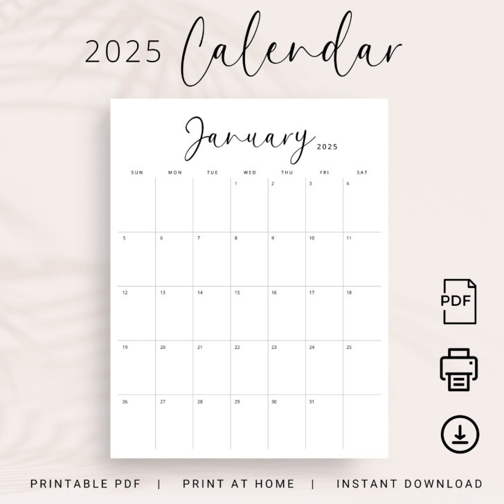 2025 Calendar Printable Free Monthly | Calendars 2025