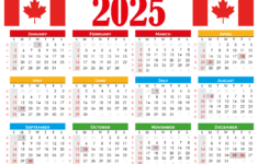 2025 Calendar Canada Printable Free for Calendar 2025 Canada Printable  | CalendarCrazePrint.Com