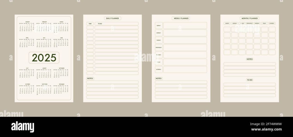 2025 Calendar Daily Weekly Monthly Personal Planner Diary Template Inside  Calendars 2025 | CalendarCrazePrint.Com