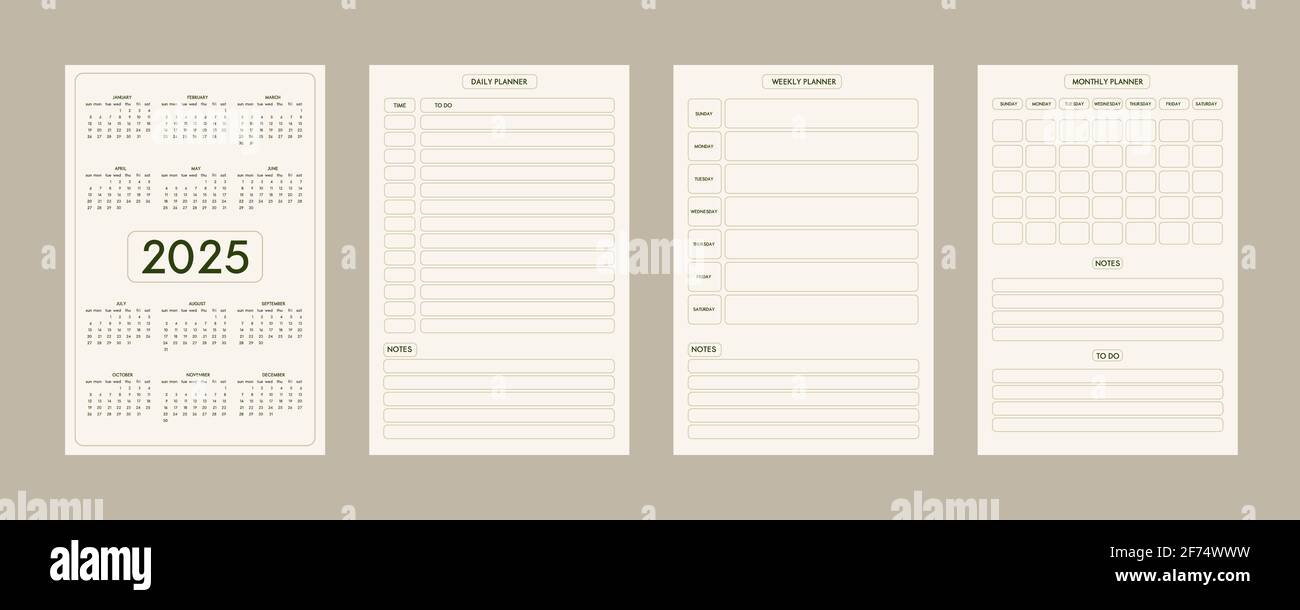 2025 Calendar Daily Weekly Monthly Personal Planner Diary Template inside Calendars 2025 | CalendarCrazePrint.Com