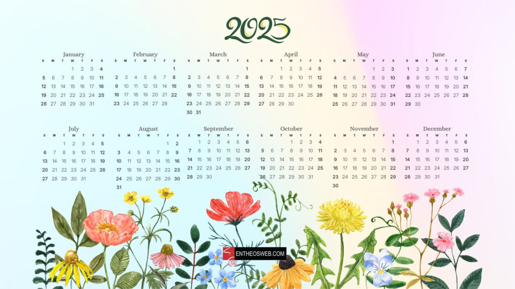 2025 Calendar Desktop Wallpaper (Jpg) & Printables (Pdf) | Entheosweb Throughout Printable Desktop Calendar 2025 | CalendarCrazePrint.Com